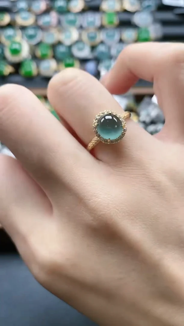 【闪购商品】翡翠戒指银S925镶嵌51511