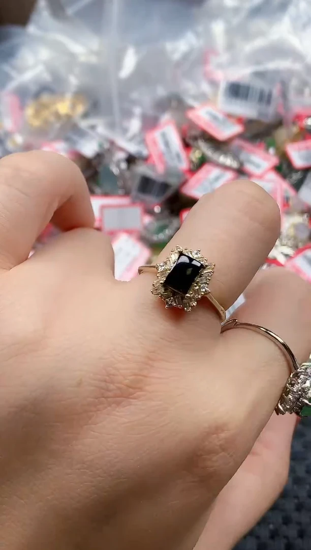 银S925镶嵌戒指翡翠天然A货缅甸翡翠