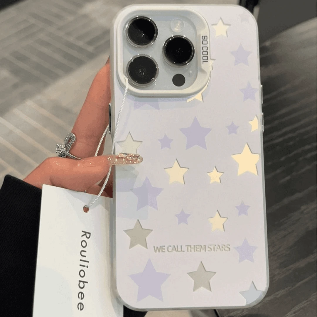 撞色元气芋紫星星适用苹果16手机壳iphone15华为oppo小米vivo防43