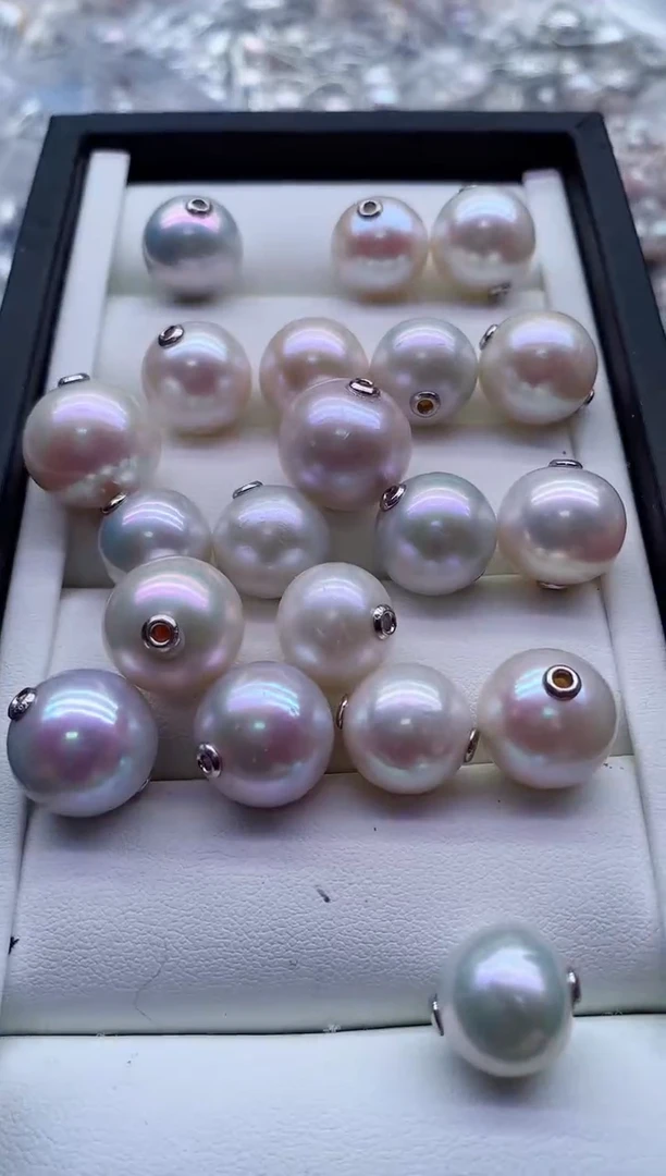 淡水珍珠银S925镶嵌吊坠(不含链)多样性发其一，非无暇