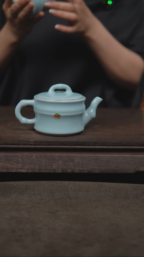 杯仿古月白精工竹节壶大瑕126