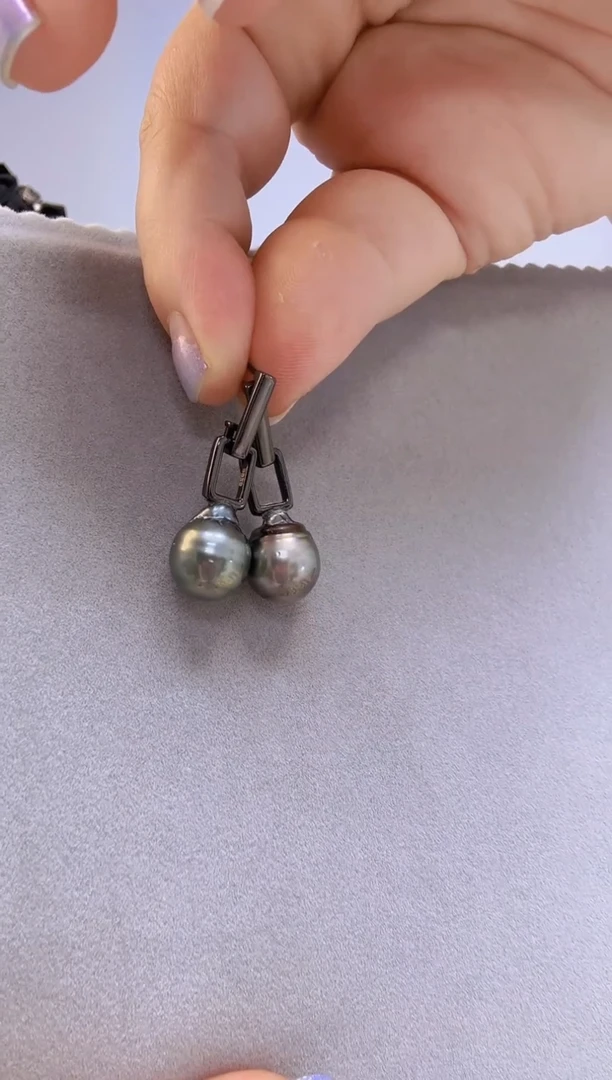 未镶嵌耳饰海水珍珠7大溪地11mm+S925银耳钉