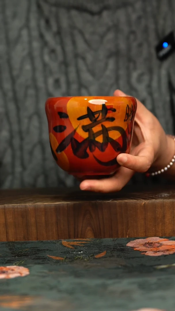 杯釉下彩手工手绘同款陶器