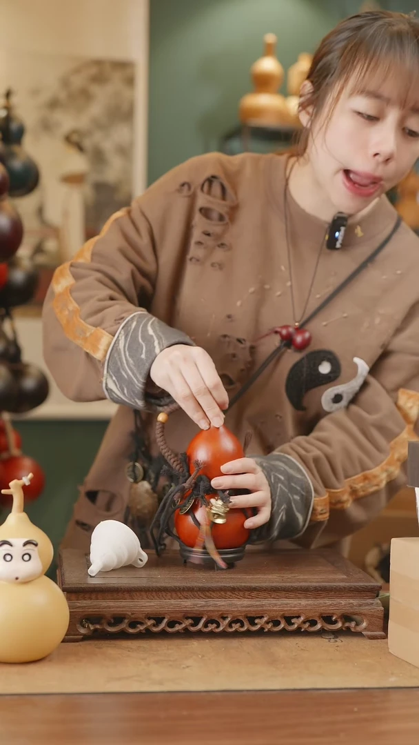 【闪购商品】34号精品天然大漆工艺防渗内胆酒葫芦~