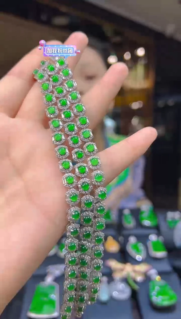 银S925镶嵌手链翡翠033（多样性发其一）