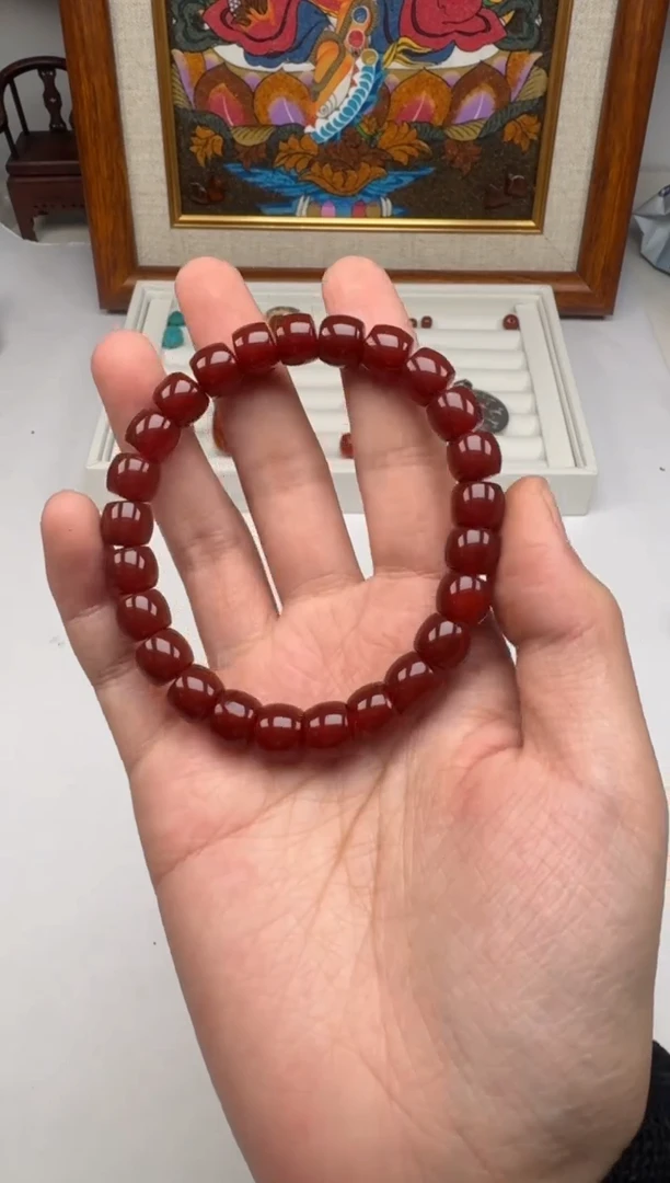 未镶嵌手串南红玛瑙爱***芯手串 南红玛瑙