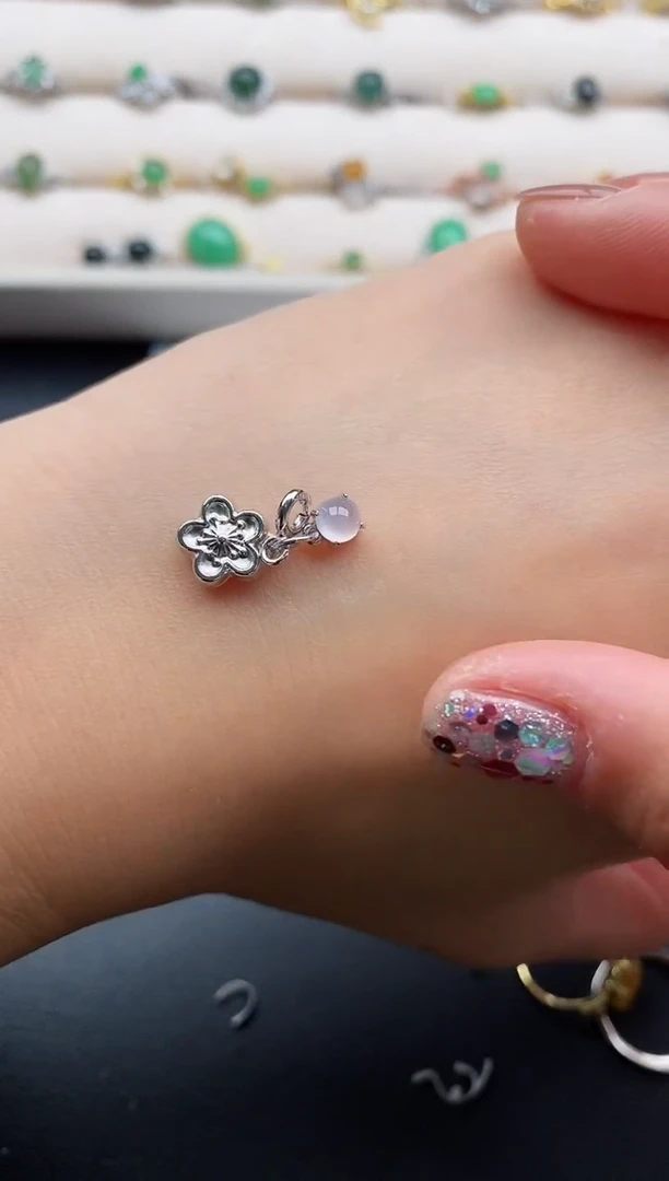 银S925镶嵌戒指翡翠88888888+2