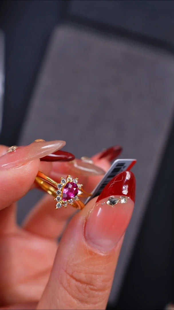 银S925镶嵌戒指红宝石戒指