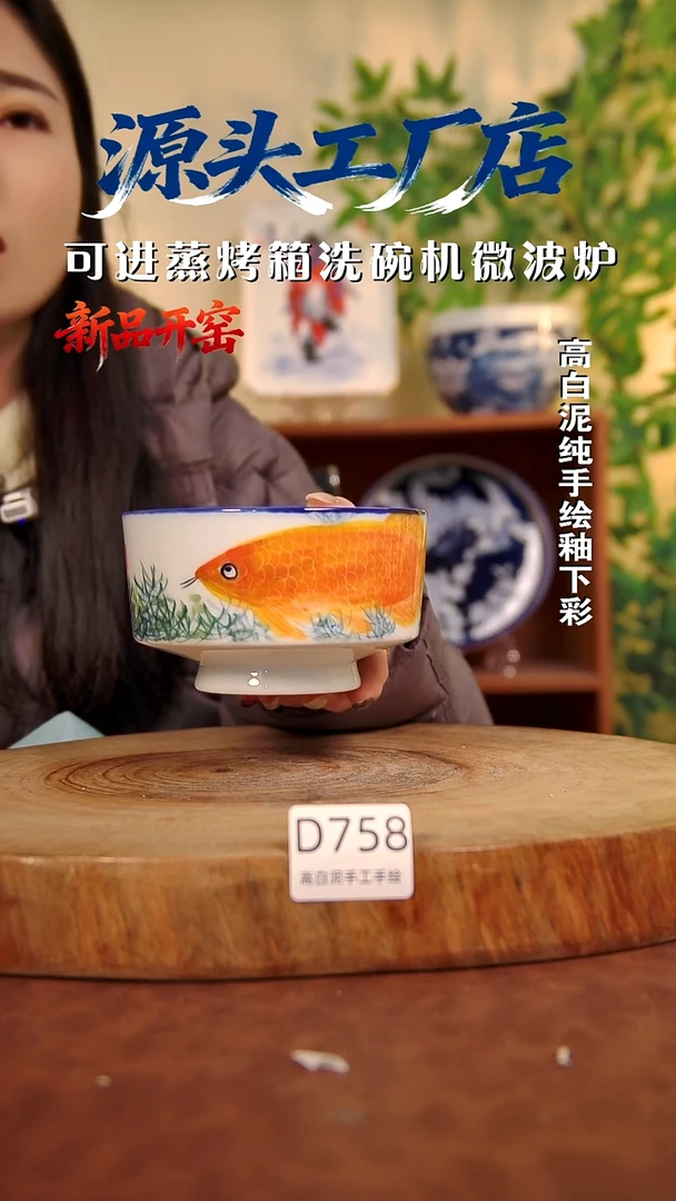 摆件白泥景德镇手工手绘陶瓷【食品级】758