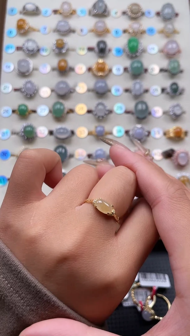 【闪购商品】翡翠戒指银S925镶嵌天然A货翡翠戒指