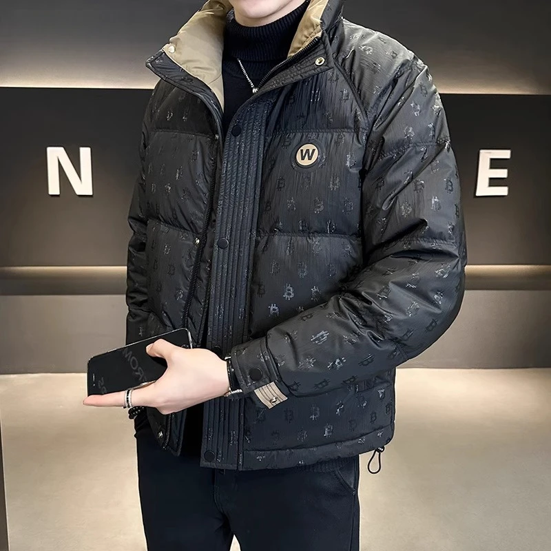 WICESANT乌茨森特轻薄白鸭羽绒服男士冬季新款立领加厚保暖夹克冬