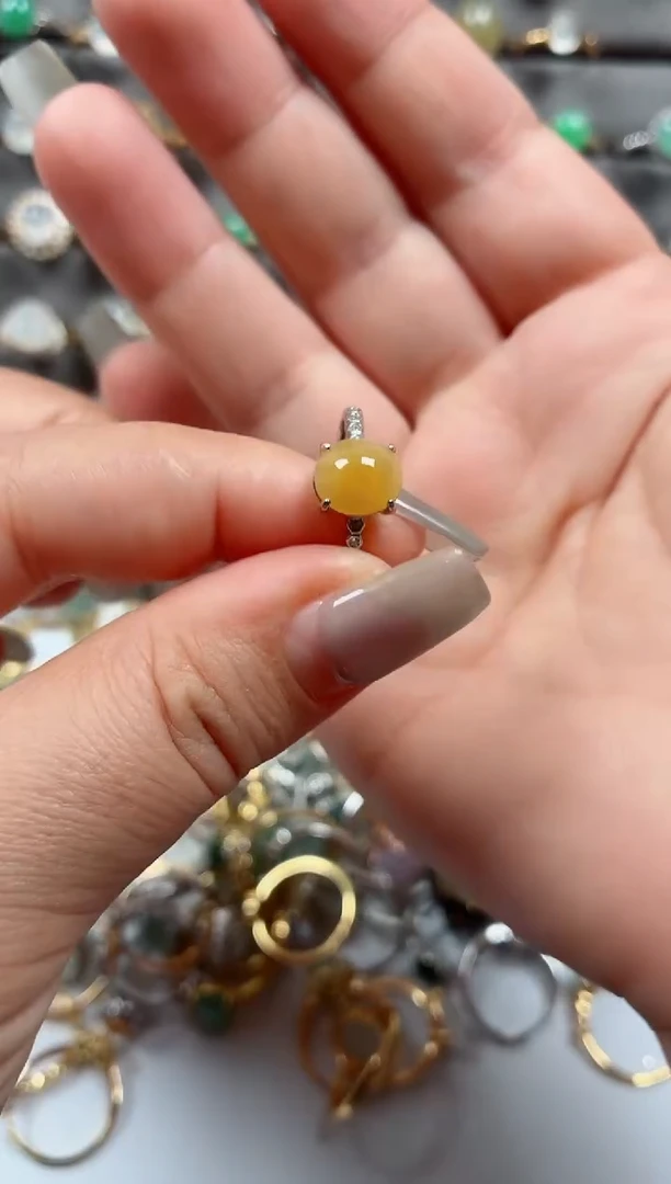 银S925镶嵌戒指翡翠.