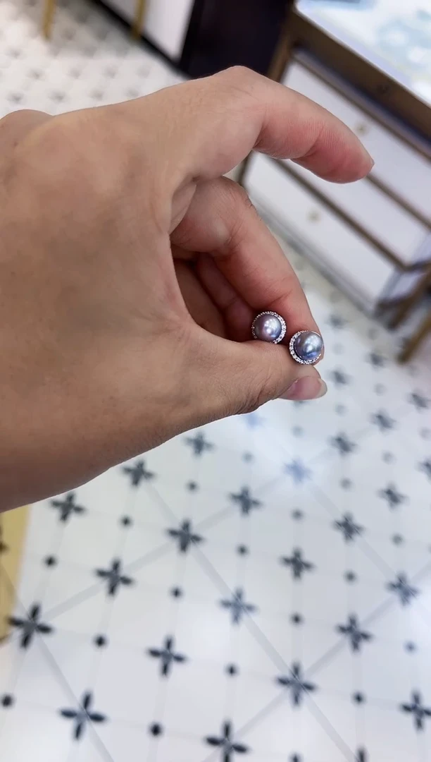 【闪购商品】海水珍珠耳饰银S925镶嵌7-7.5mm