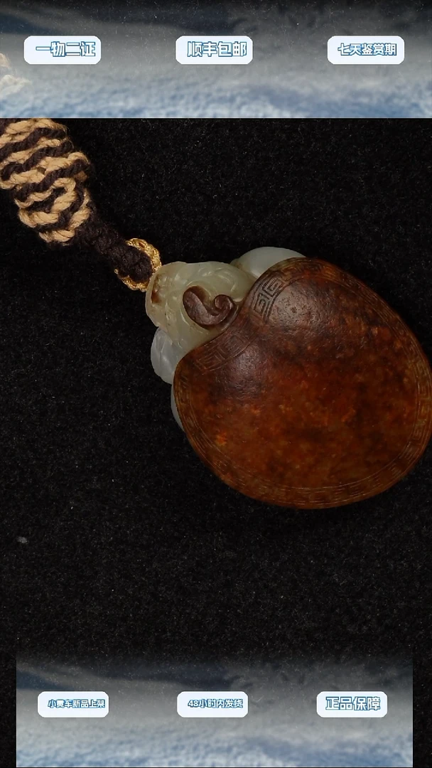 和田玉未镶嵌吊坠(赠链)清 和田玉原皮玄武