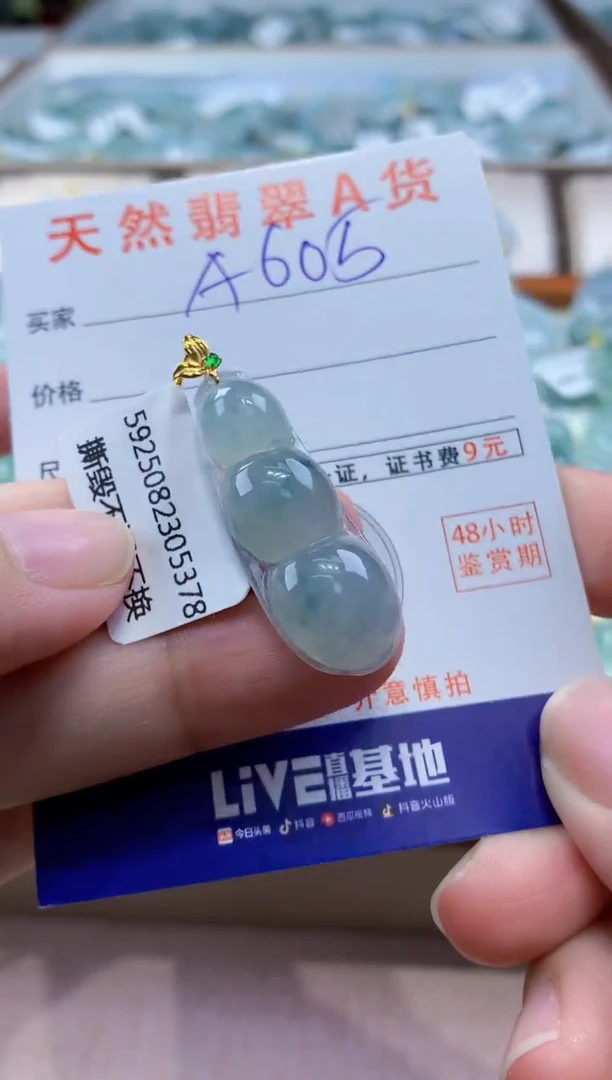 颈饰18K金镶嵌翡翠天然缅甸a货翡翠