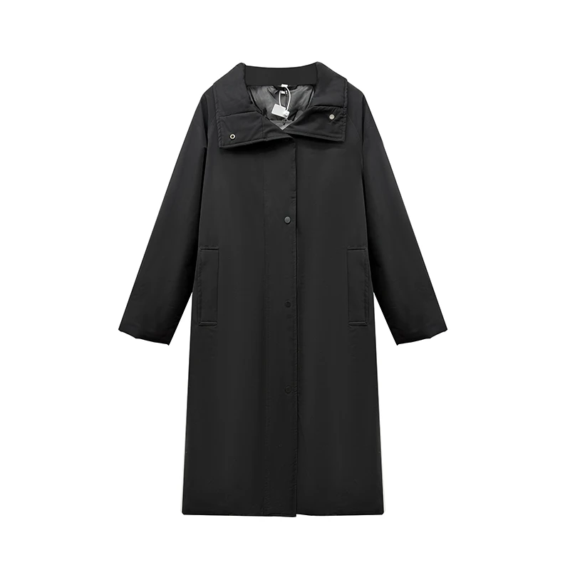 高级垂感休闲长款宽松90白鸭绒风衣秋冬新款羽绒服显瘦大衣外套女