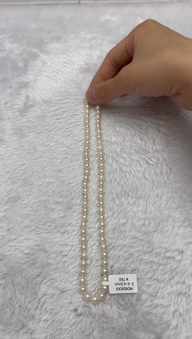 项链银S925镶嵌海水珍珠AK羽皇金6-6.5mm