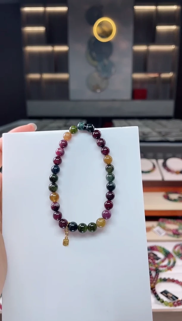 未镶嵌老矿碧玺单圈手串6mm+碧玺（多样性发一条）Q