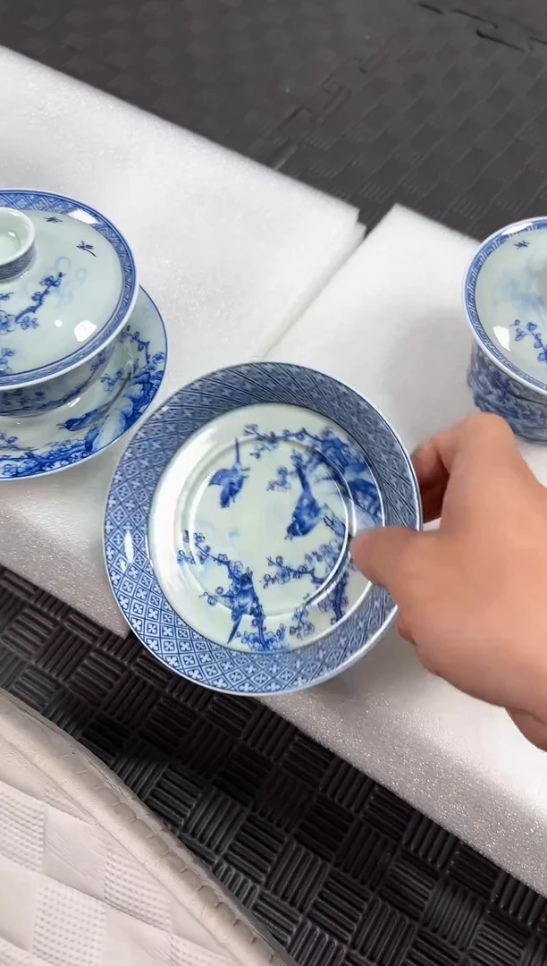 其他景德镇陶瓷茶具喜上眉梢马蹄盖碗