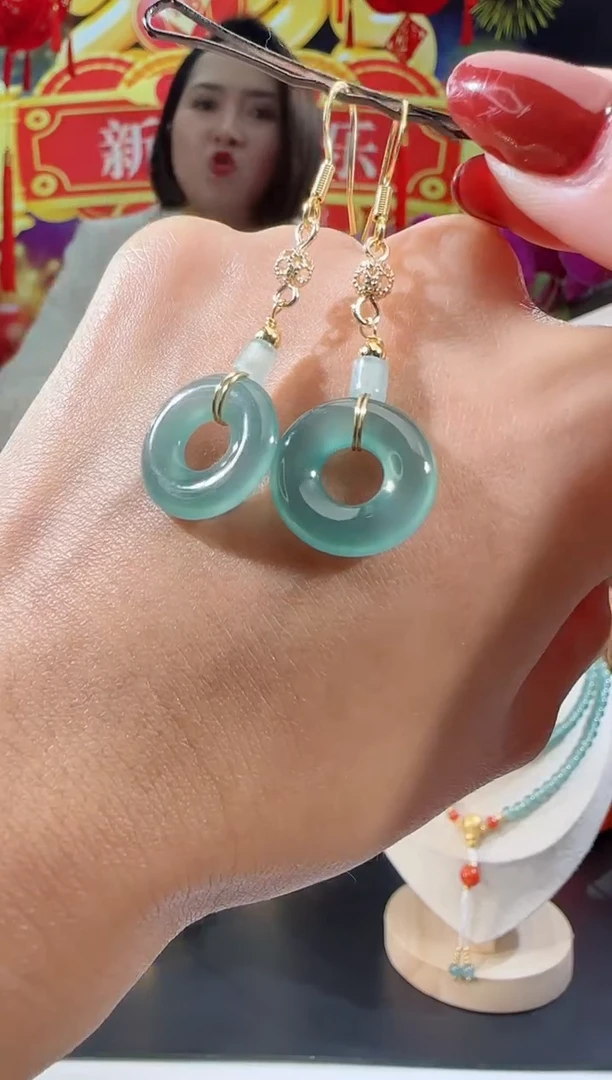 【闪购商品】翡翠耳饰合金甜甜圈耳饰多样性发一