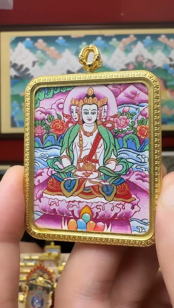 吊坠大日-热贡纯手绘周毛