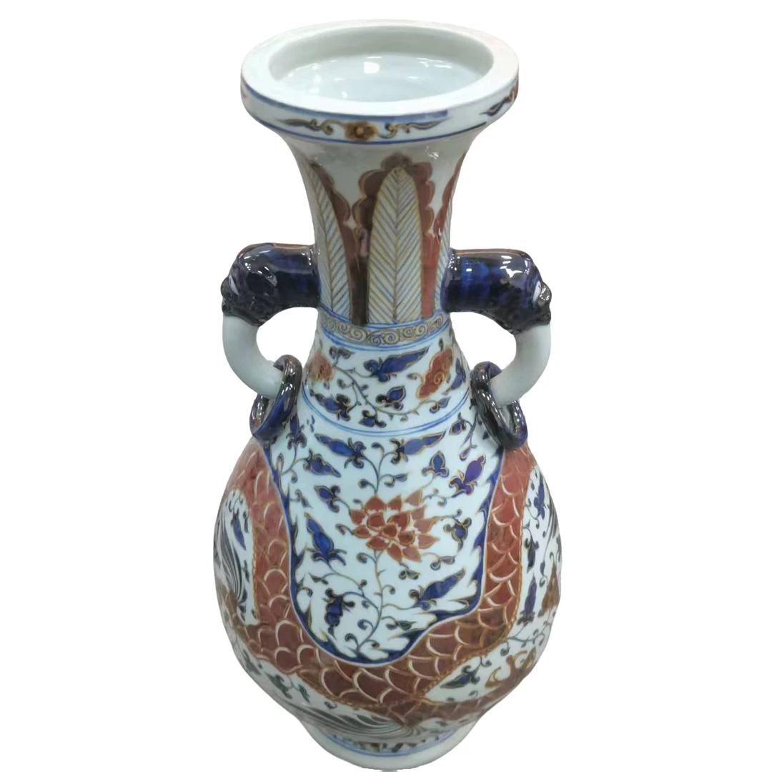 D31青花描金双耳尊