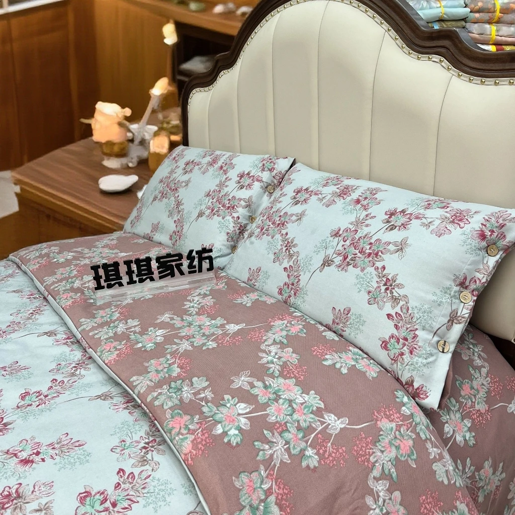 复古提花原柔麻四件套--纤芷