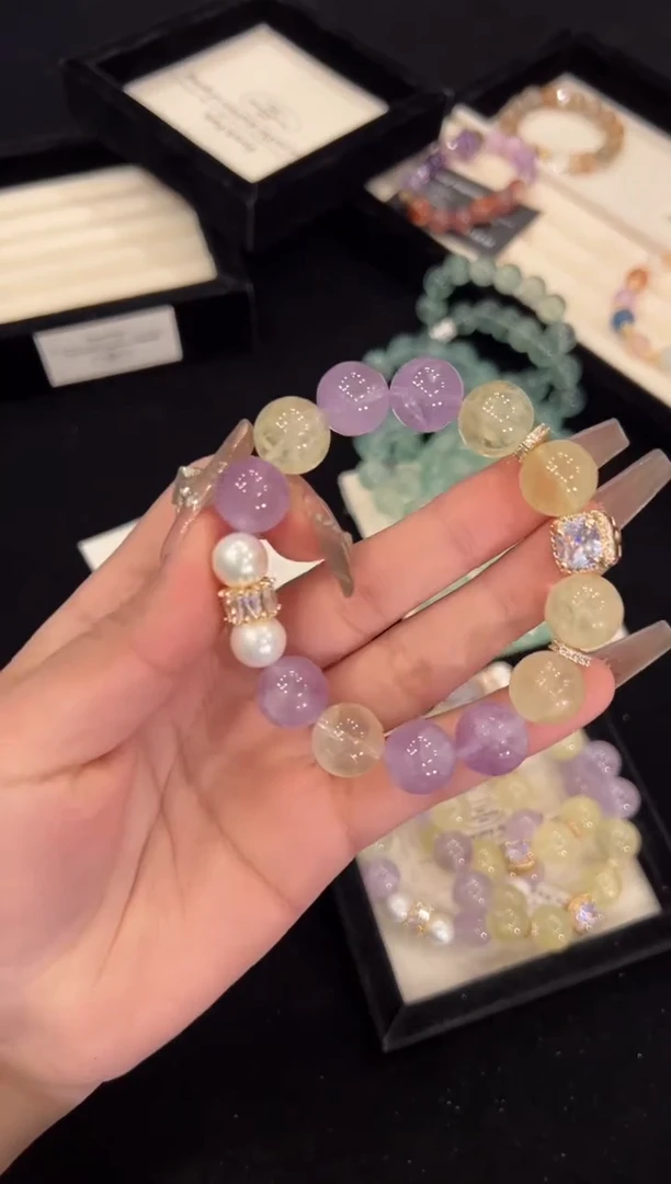 【闪购商品】水晶手链合金紫黄手链x986