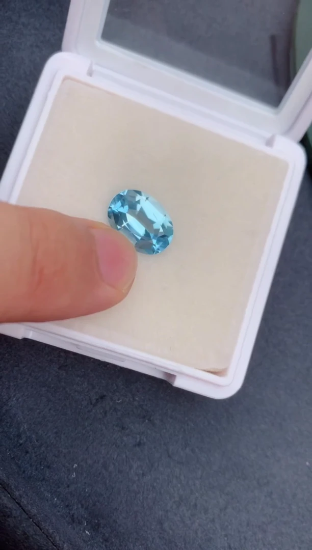 海蓝宝石裸石未镶嵌4.8ct海蓝宝AC