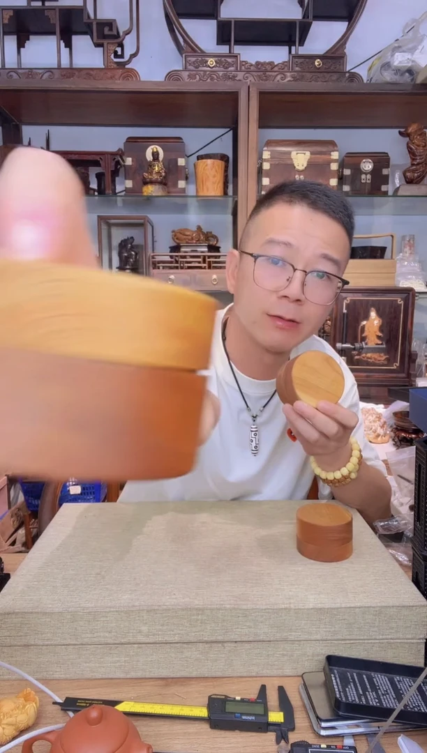 乌木类架子332崖柏整木圆罐子