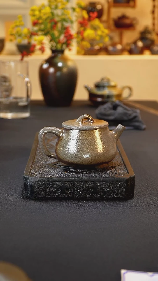 茶壶紫砂纯自然柴烧
