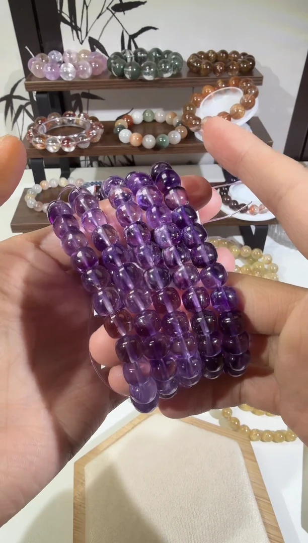 水晶摆件未镶嵌SJ-309巴西老型珠紫超七手串