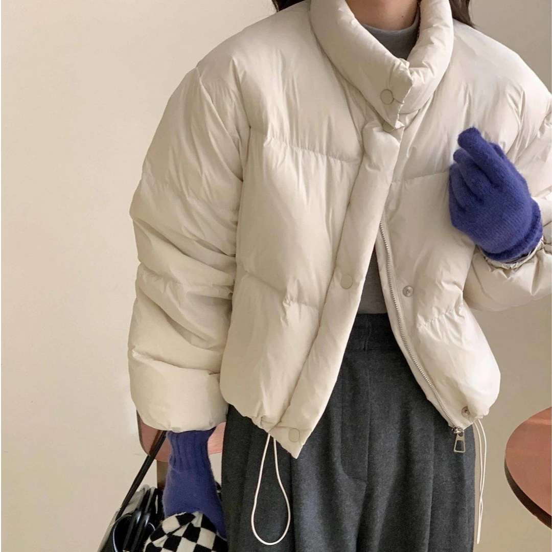 欧货棉服女韩国东大门原版冬季小个子短款立领保暖纯色宽松面包服