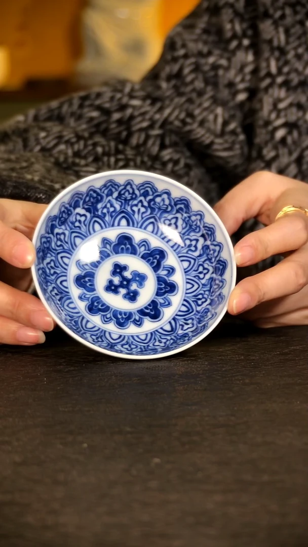 红丰窑青花宝相普洱杯lxt