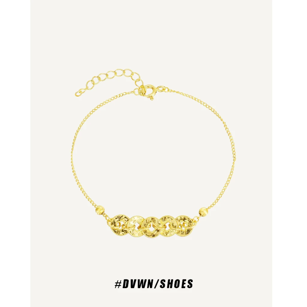 铜合金手链 【碎银子系列】碎冰冰五帝钱金色手链