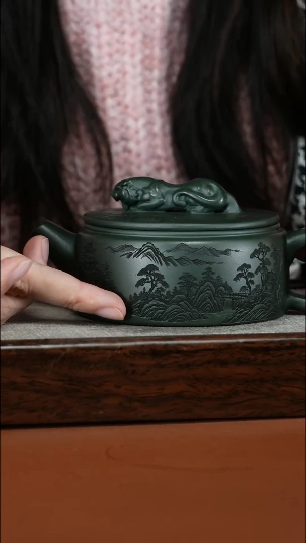 茶壶紫砂陈景明景舟绿泥卧虎藏龙250CC
