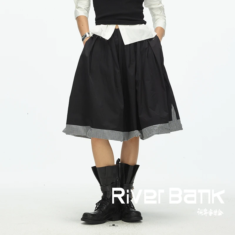 河岸家设计师ECHOADE日常百搭甜美可爱花苞双层半身裙女25夏
