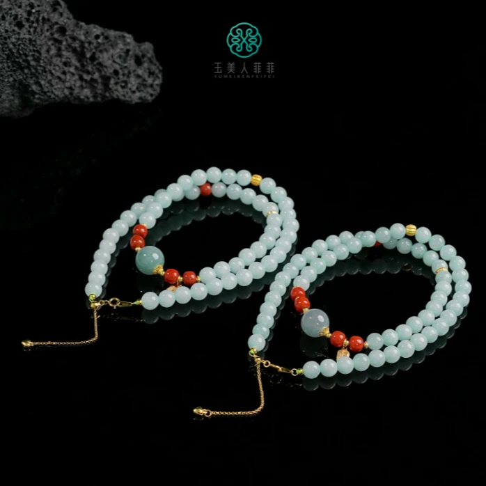 石惑珠宝~翡翠圆珠项链约6mm~多样性发一