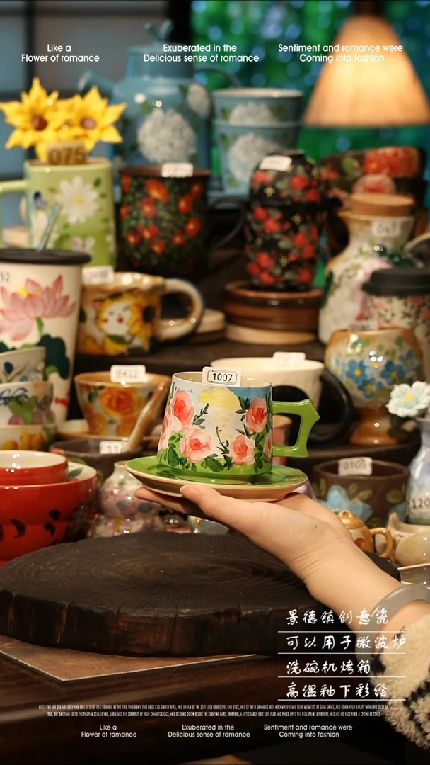 陶瓷景德镇高温釉下彩手工手绘款式@A1007@