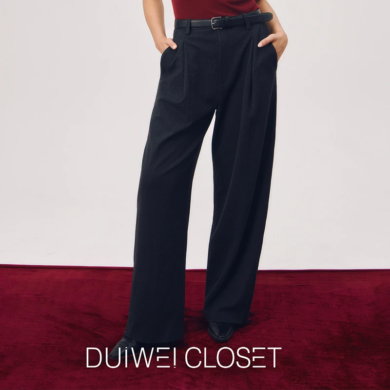 DUIWEI CLOSETNaughty Boy 垂顺羊毛质感高腰阔腿西裤