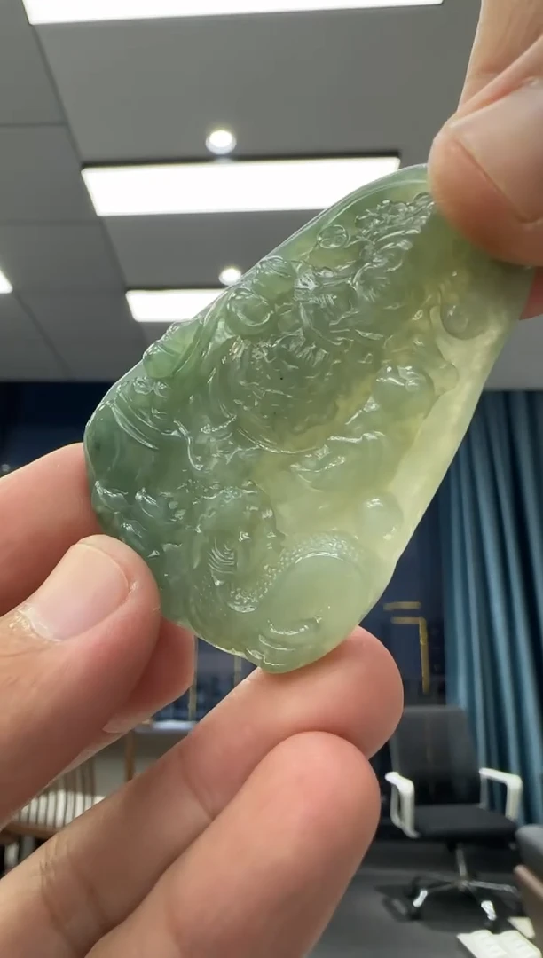 颈饰未镶嵌翡翠天然翡翠A货孤品一件