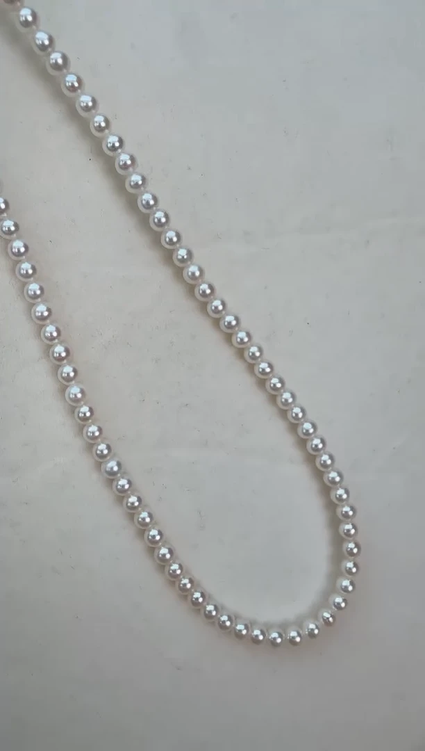 颈饰银S925镶嵌淡水珍珠4-5小米