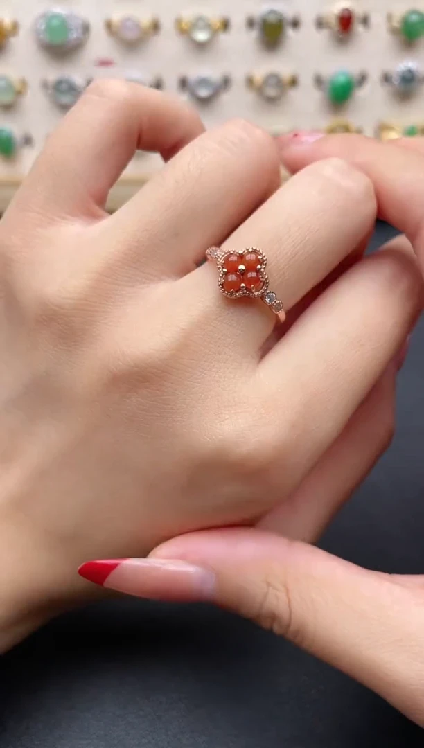 【闪购商品】翡翠戒指银S925镶嵌一物一证一礼盒