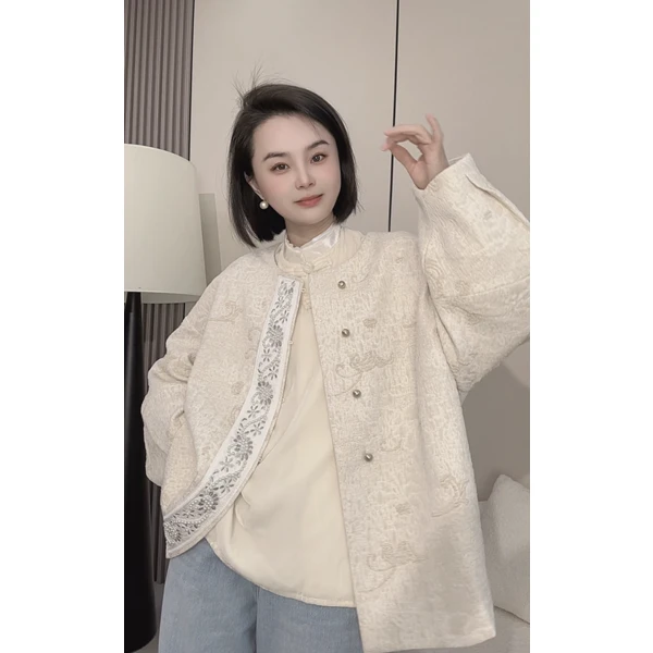 大掌柜推荐  新中式重工肌理感浮雕刺绣提花外套