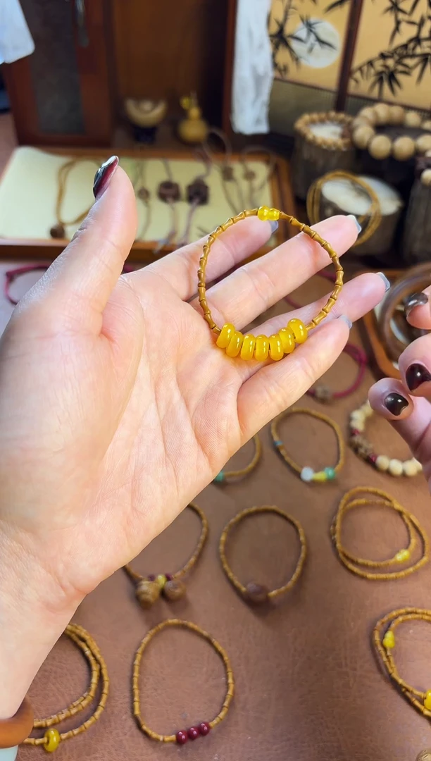 手串桃核古桃坊 竹节七宝福禄