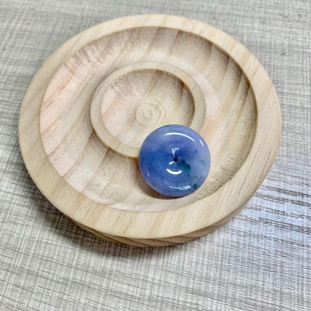 天然翡翠A货紫平安扣