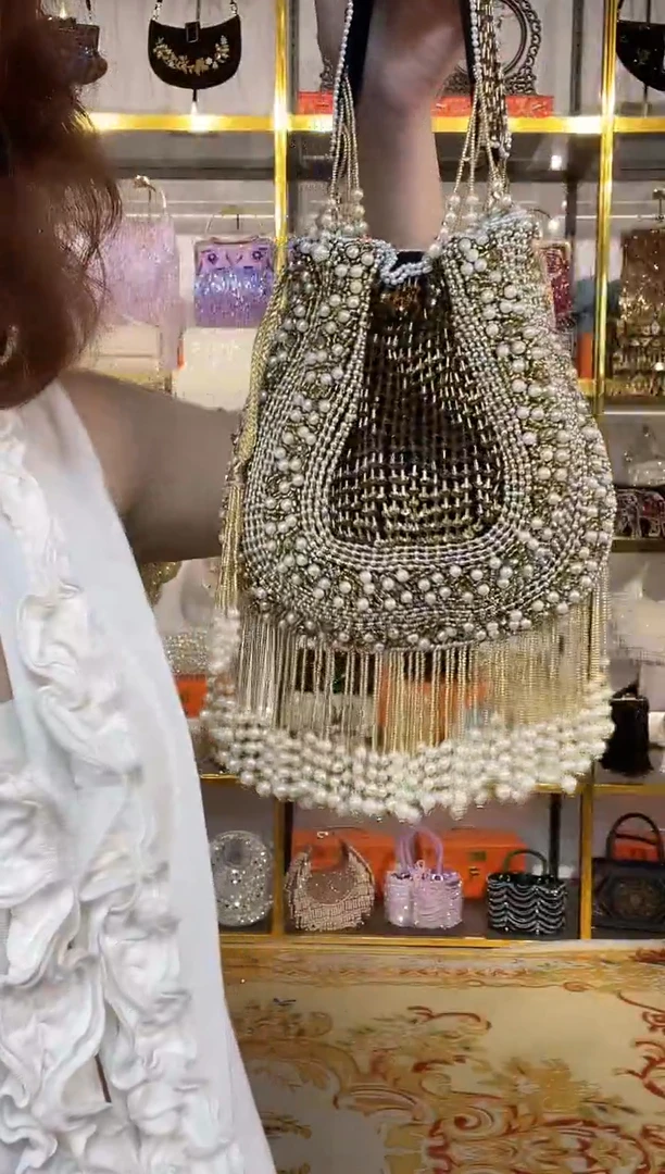 织物珠韵恒泽重工串珠手提包