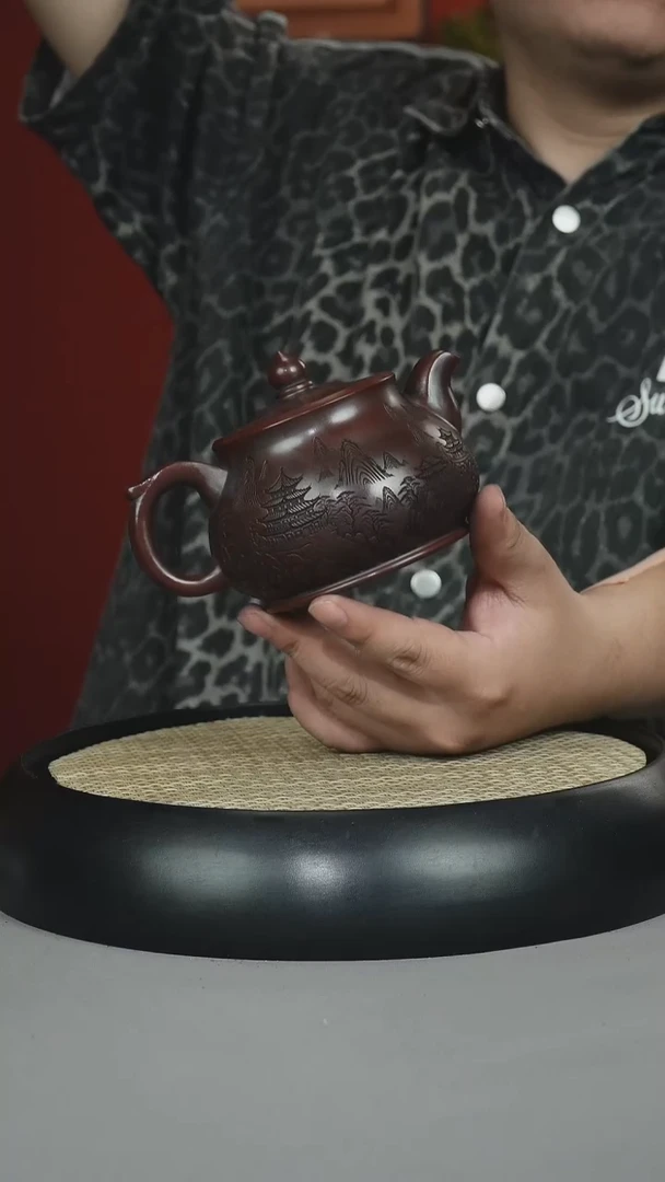 茶壶紫砂黑料石红  凡莲