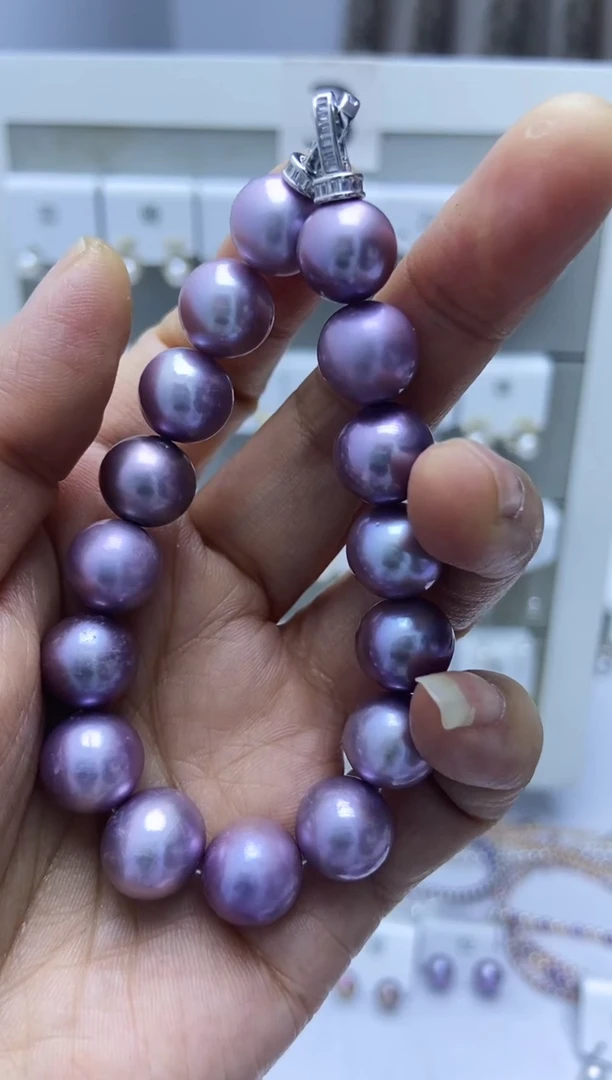 银S925镶嵌手串淡水珍珠手串2