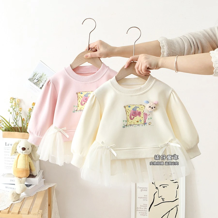 女童棉质卫衣2025新款春秋季女宝宝春装上衣婴儿童薄款衣服洋气潮
